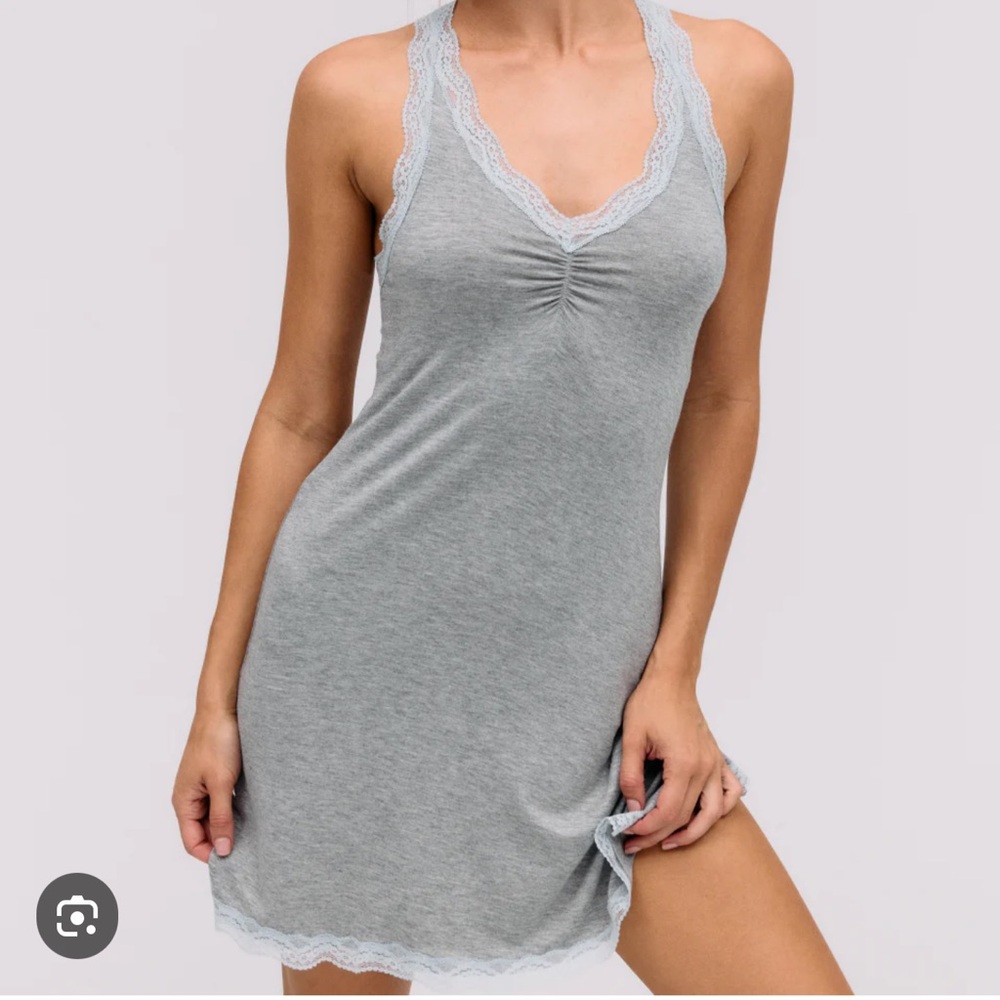 Honeydew Heather and Blue Chemise